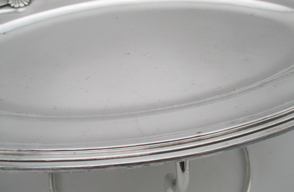 19th Century Silver Plated Platter & Reversible Dish Ring View VI