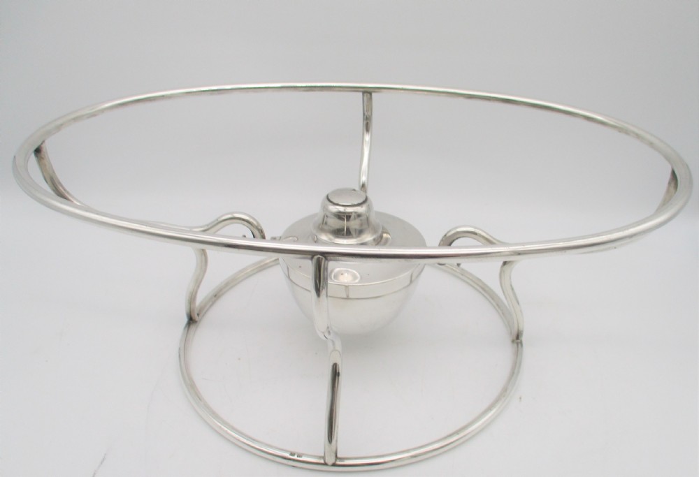 19th Century Silver Plated Platter & Reversible Dish Ring View VII