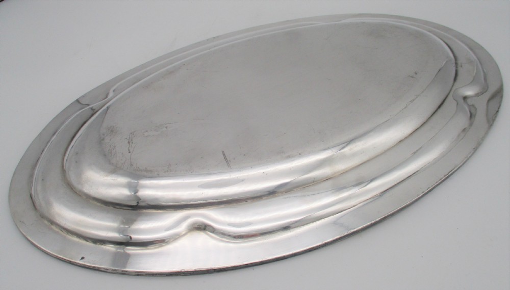 19th Century Silver Plated Platter & Reversible Dish Ring View XII