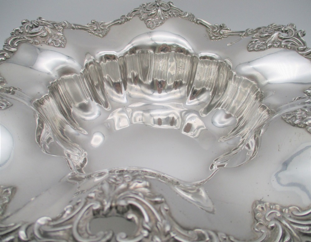 Stunning 19th Century Silver Plated Bowl / Bread Basket View V