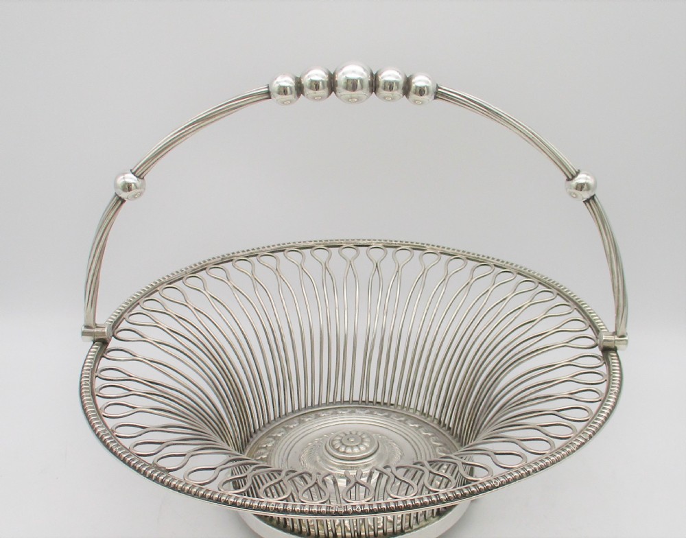 Fantastic Large Silver Plated Wire Work Bread Basket c1880 View II