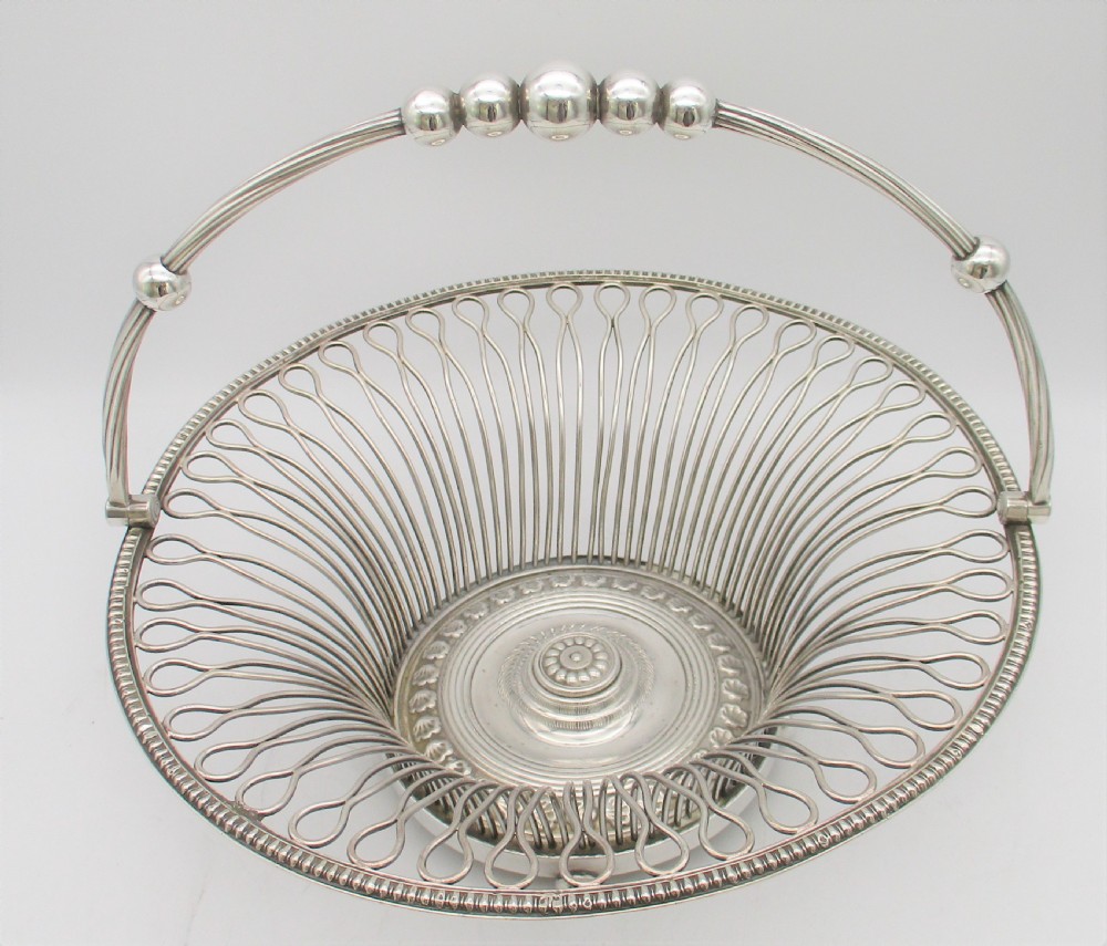 Fantastic Large Silver Plated Wire Work Bread Basket c1880 View III