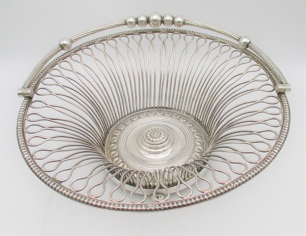 Fantastic Large Silver Plated Wire Work Bread Basket c1880 View VI