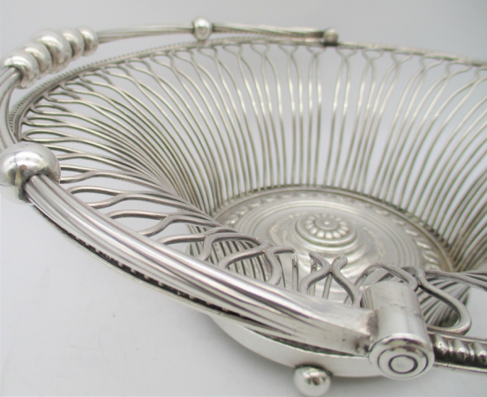 Fantastic Large Silver Plated Wire Work Bread Basket c1880 View VIII