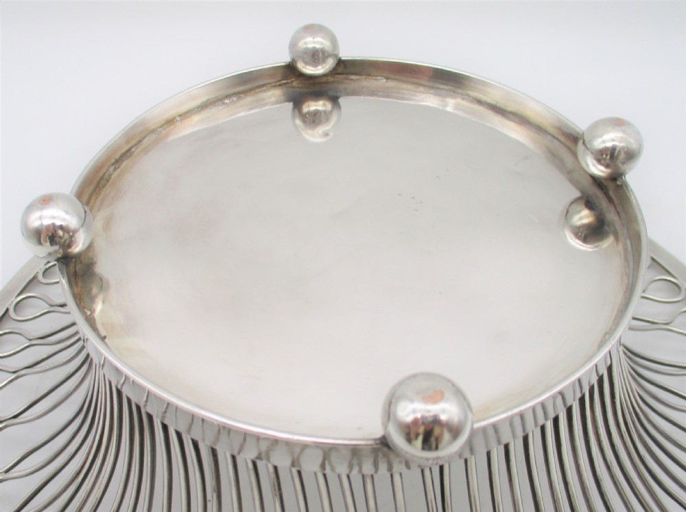Fantastic Large Silver Plated Wire Work Bread Basket c1880 View IX