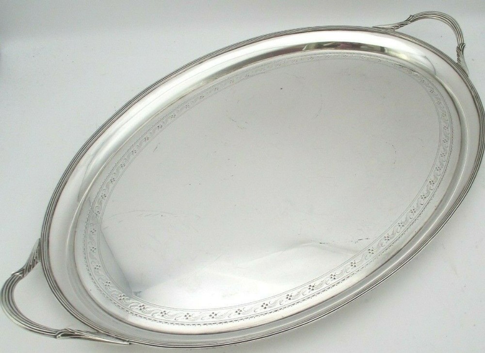 Large Art Deco Silver Plated Serving Tray by Barker Ellis c1930