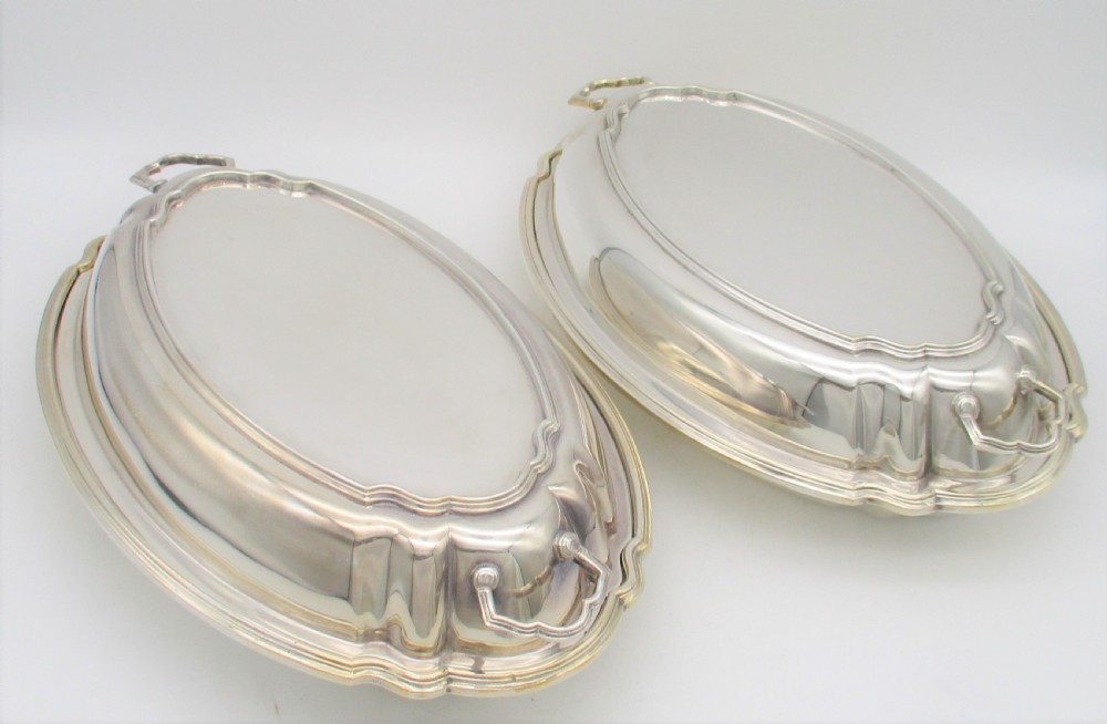 Elegant Pair of Silver Plated Art Deco Tureens c1930 View II