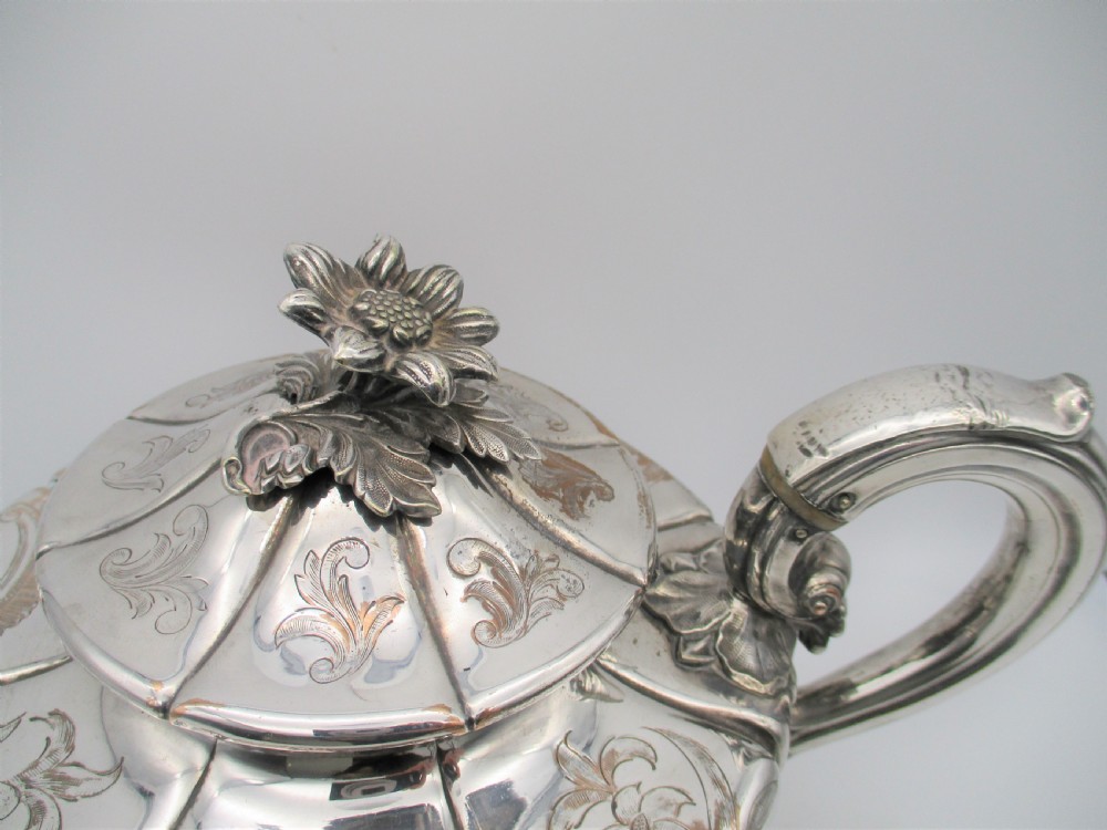 Large Ornate Old Sheffield Plated Tea Pot c1820 Blagden & Hodgson View II