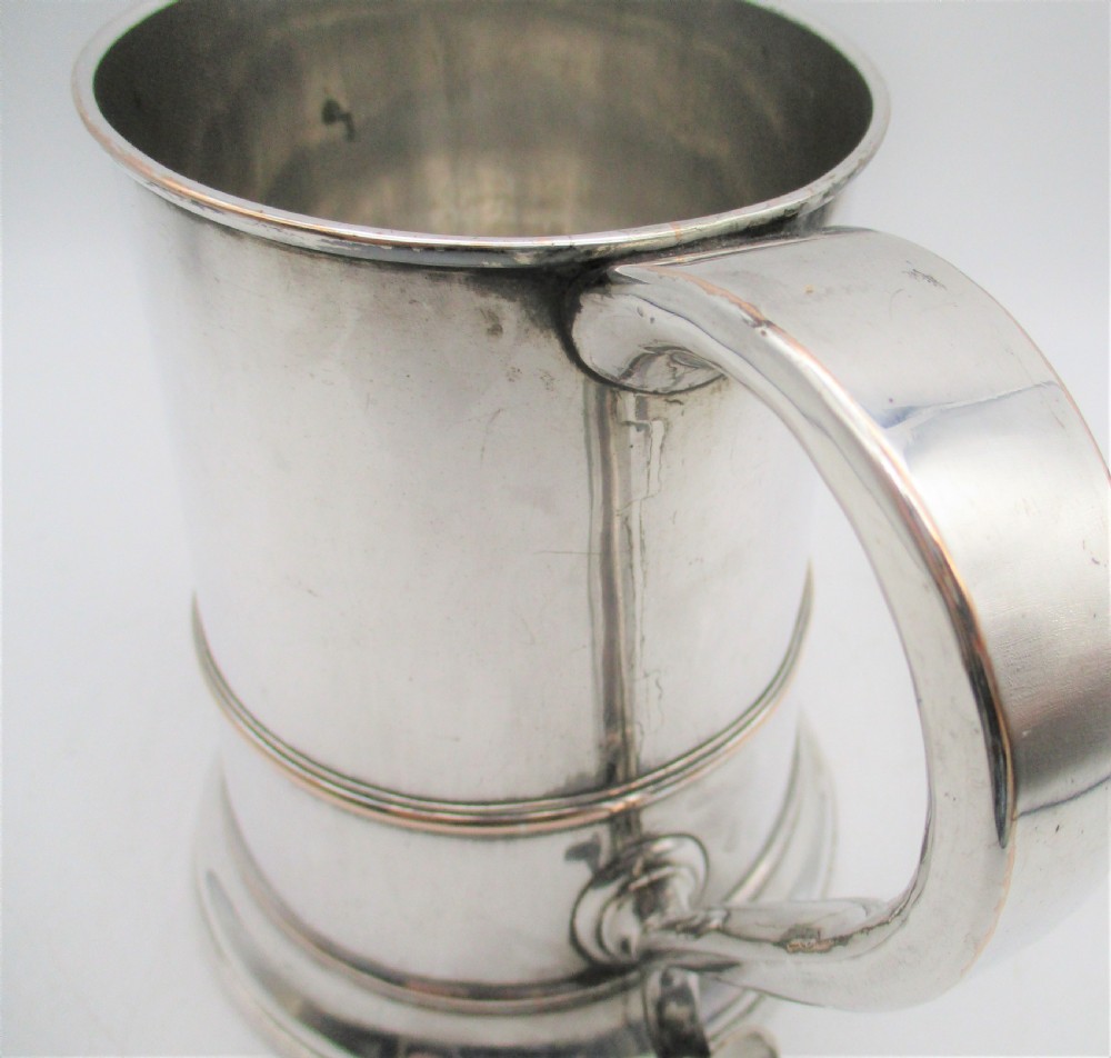 Fine Old Sheffield Plated Tankard c1780 View V