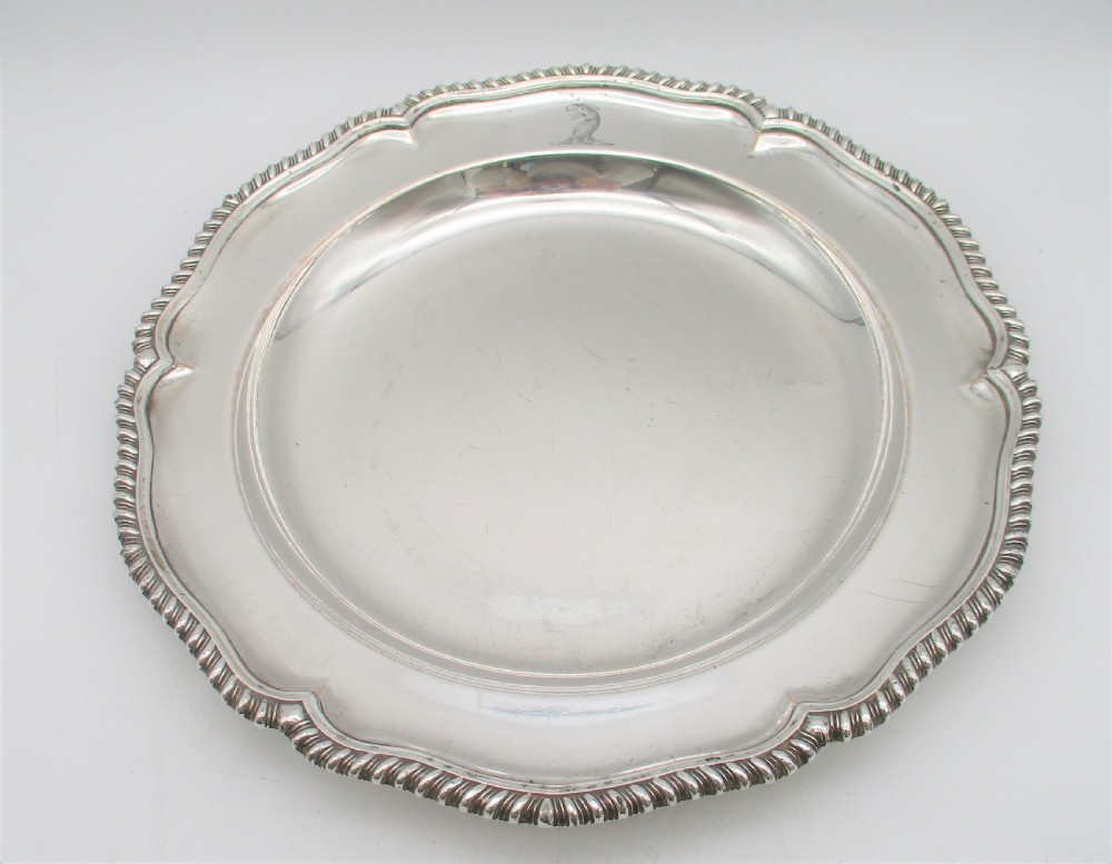 A Fine Old Sheffield Plated Shallow Bowl with Crest 11