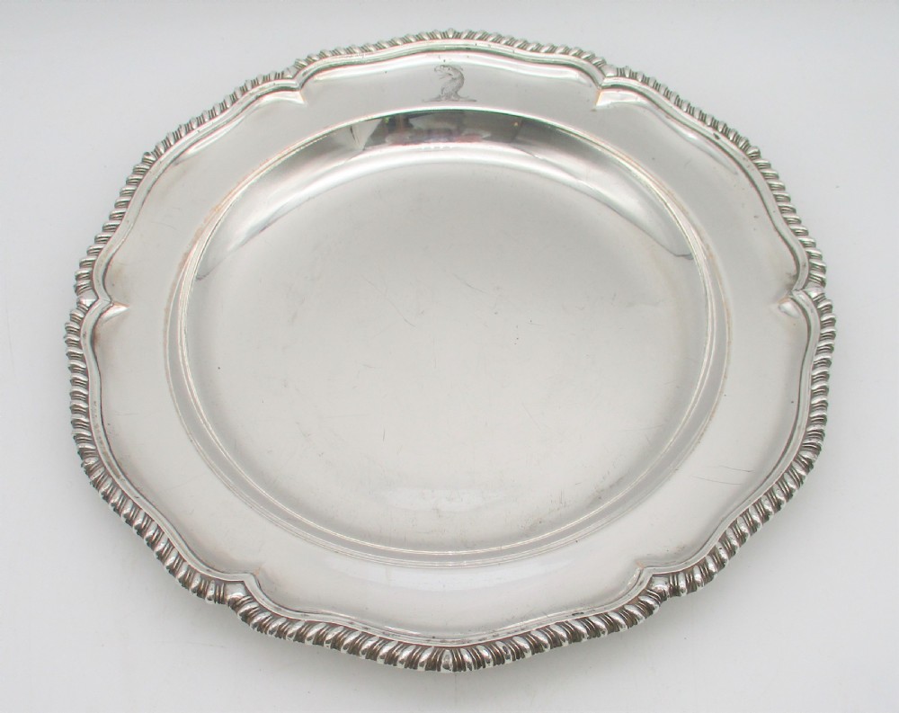 A Fine Old Sheffield Plated Shallow Bowl with Crest 11