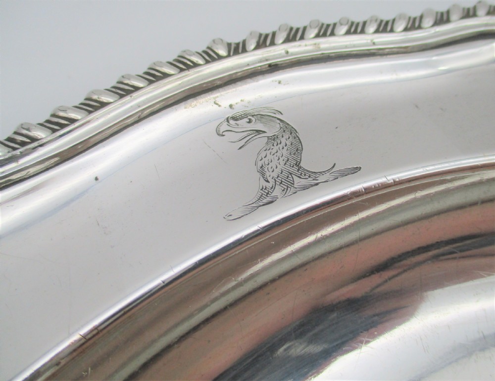 A Fine Old Sheffield Plated Shallow Bowl with Crest 11