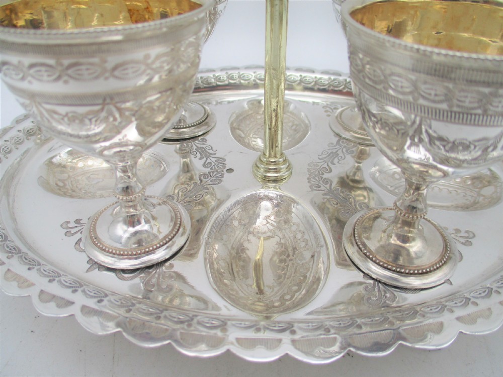 Fine Silver Plated Egg Cup Stand by William Wheatcroft Harrison View III