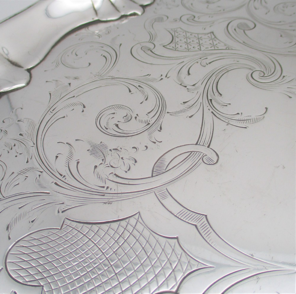 Very Large 19th Century Silver Plated Tray with Coat of Arms 19