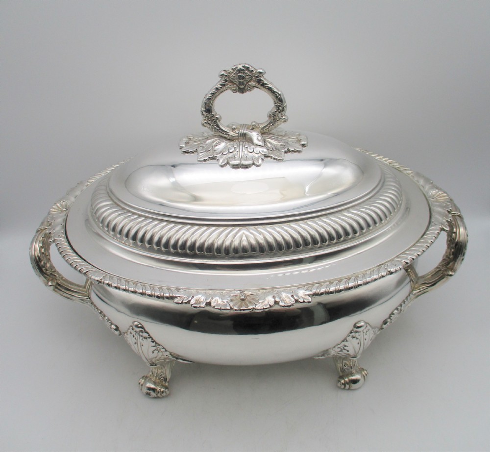 Wonderful Large Silver Plated Soup Tureen c.1850 View V
