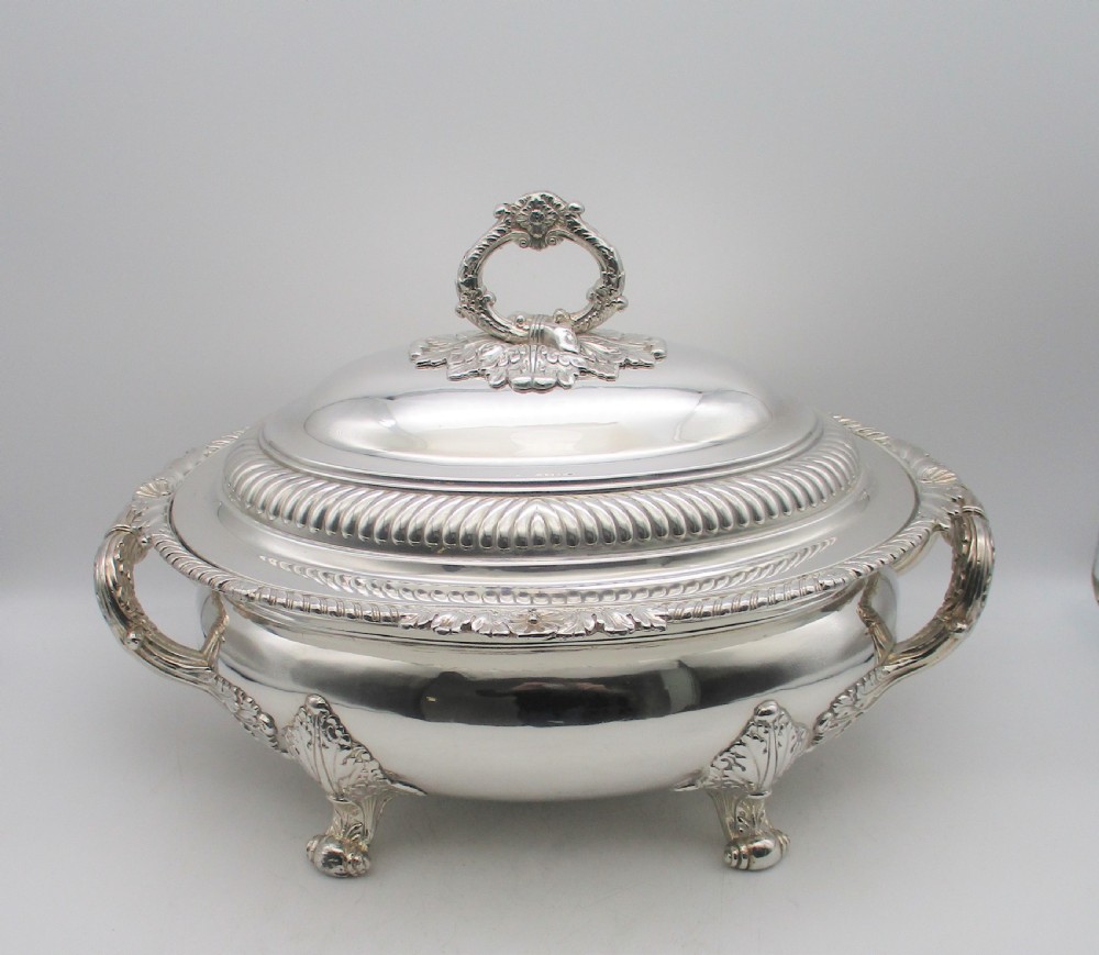 Wonderful Large Silver Plated Soup Tureen c.1850 View VI