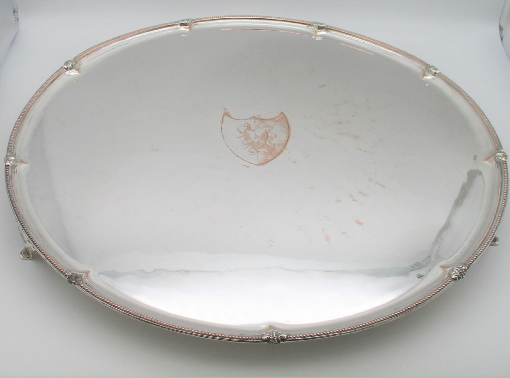 Very Large Circular Old Sheffield Plated Tray c1790 18