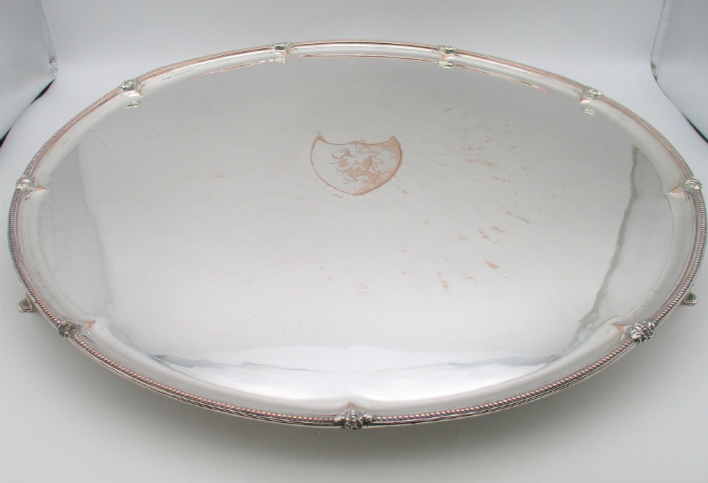 Very Large Circular Old Sheffield Plated Tray c1790 18
