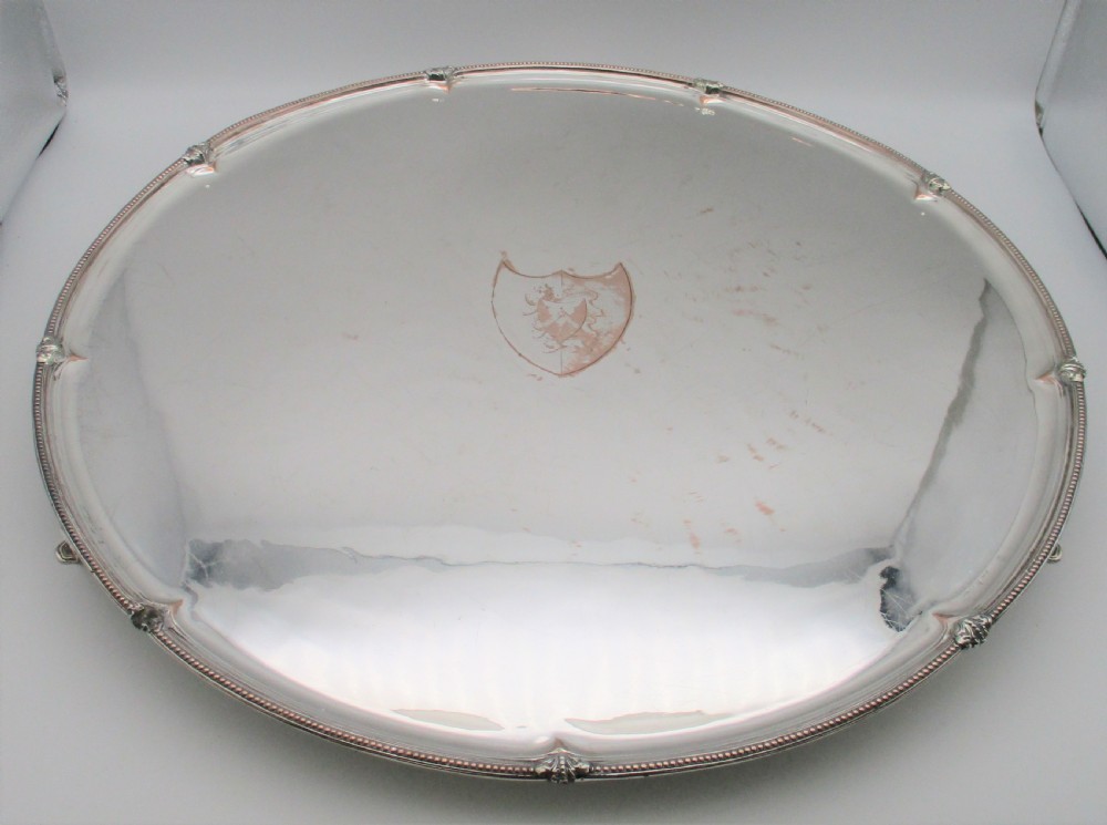 Very Large Circular Old Sheffield Plated Tray c1790 18