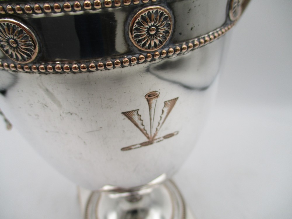 Unusual Small Old Sheffield Plated Urn with Crest c1790 13