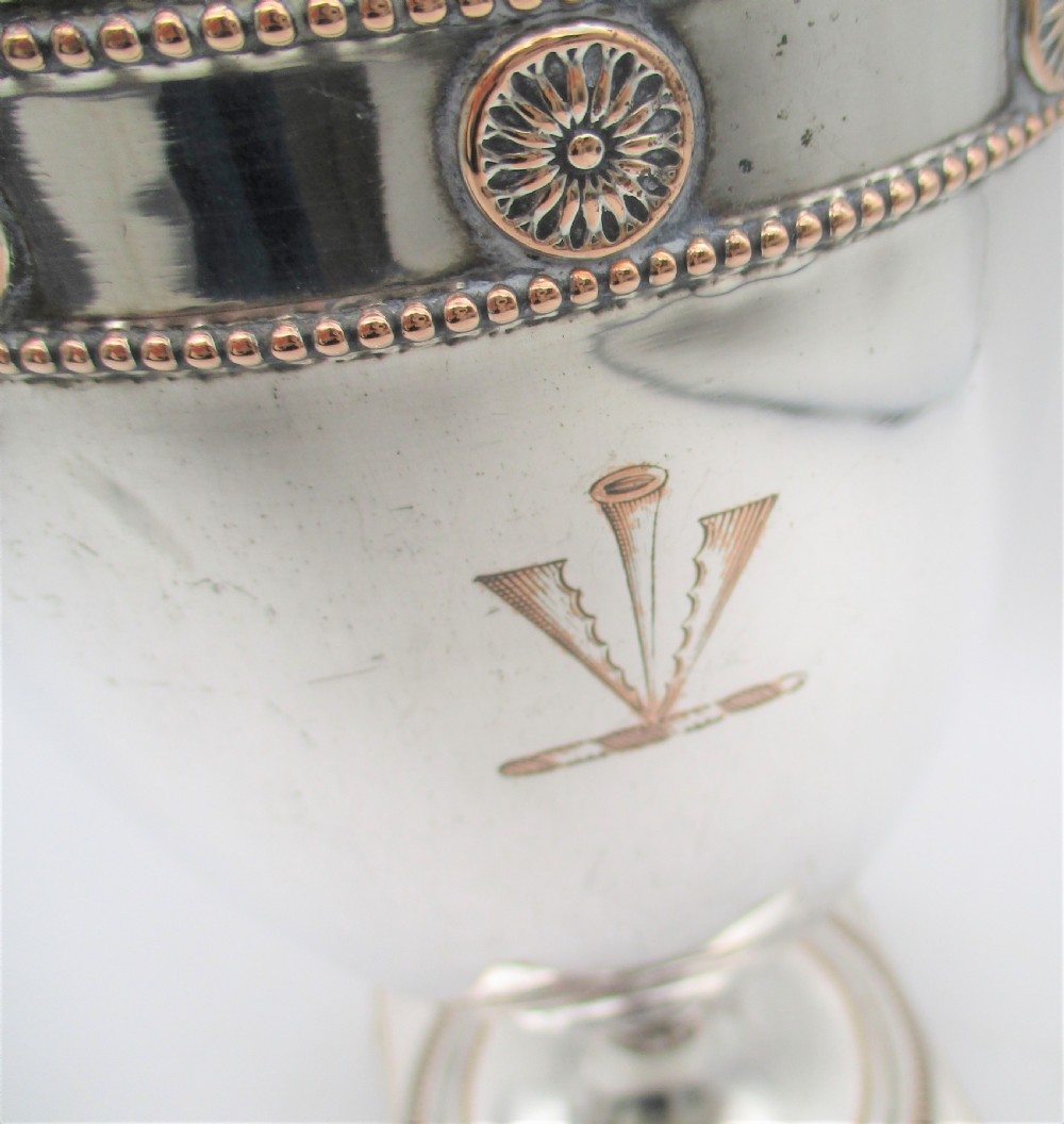 Unusual Small Old Sheffield Plated Urn with Crest c1790 13