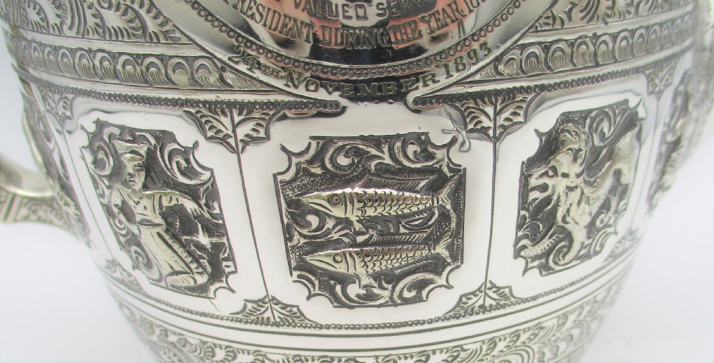 A Rare 4 Piece Silver Plated Tea Set - Zodiac Pattern View IX
