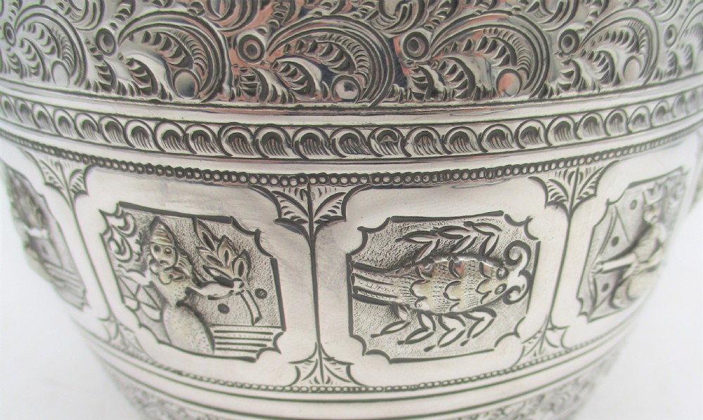 A Rare 4 Piece Silver Plated Tea Set - Zodiac Pattern View XIII