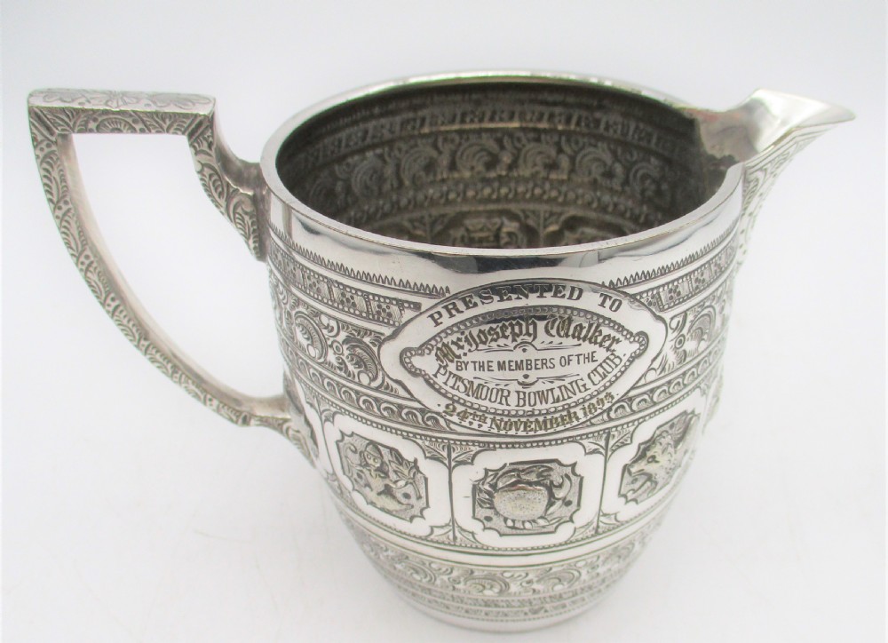 A Rare 4 Piece Silver Plated Tea Set - Zodiac Pattern View XIV