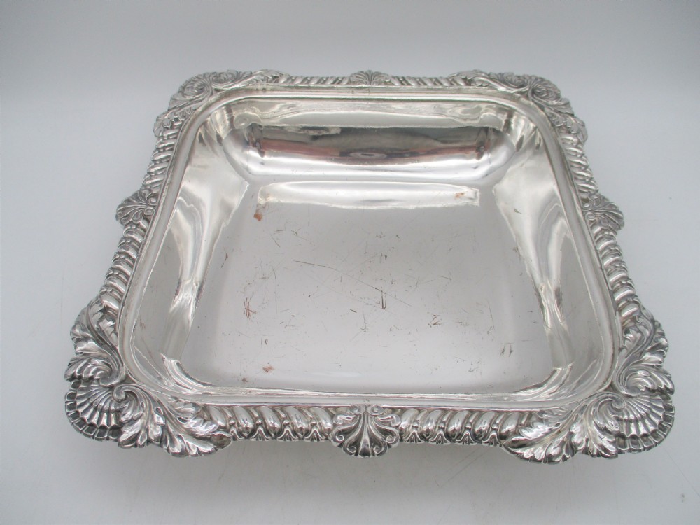 Unusual Square Old Sheffield Plated Tureen on Warming Stand c1820 View X