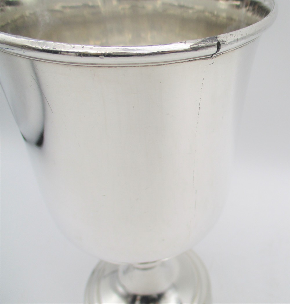 A Pair of Large 19th Century Silver Plated Communion Goblets View VI