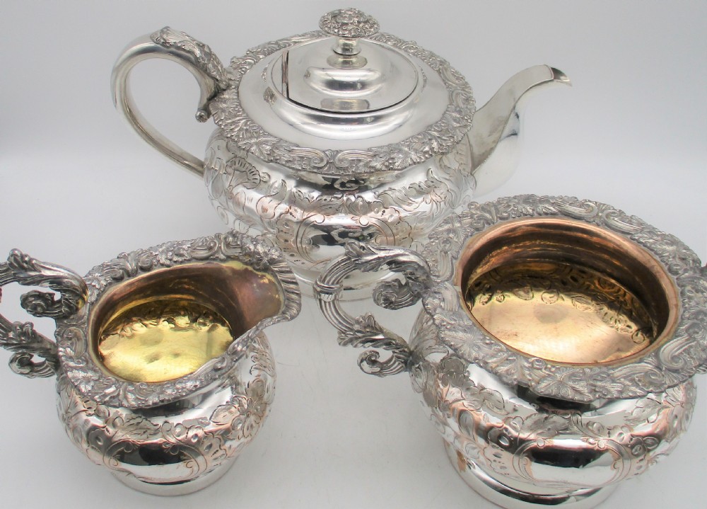 Fine Old Sheffield Plated Tea Set c1830 View II