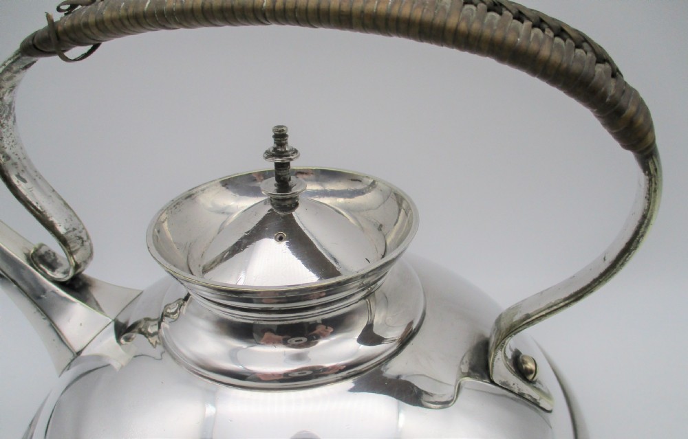 Fine 19th Century Silver Plated Crested Spirit Kettle View VIII