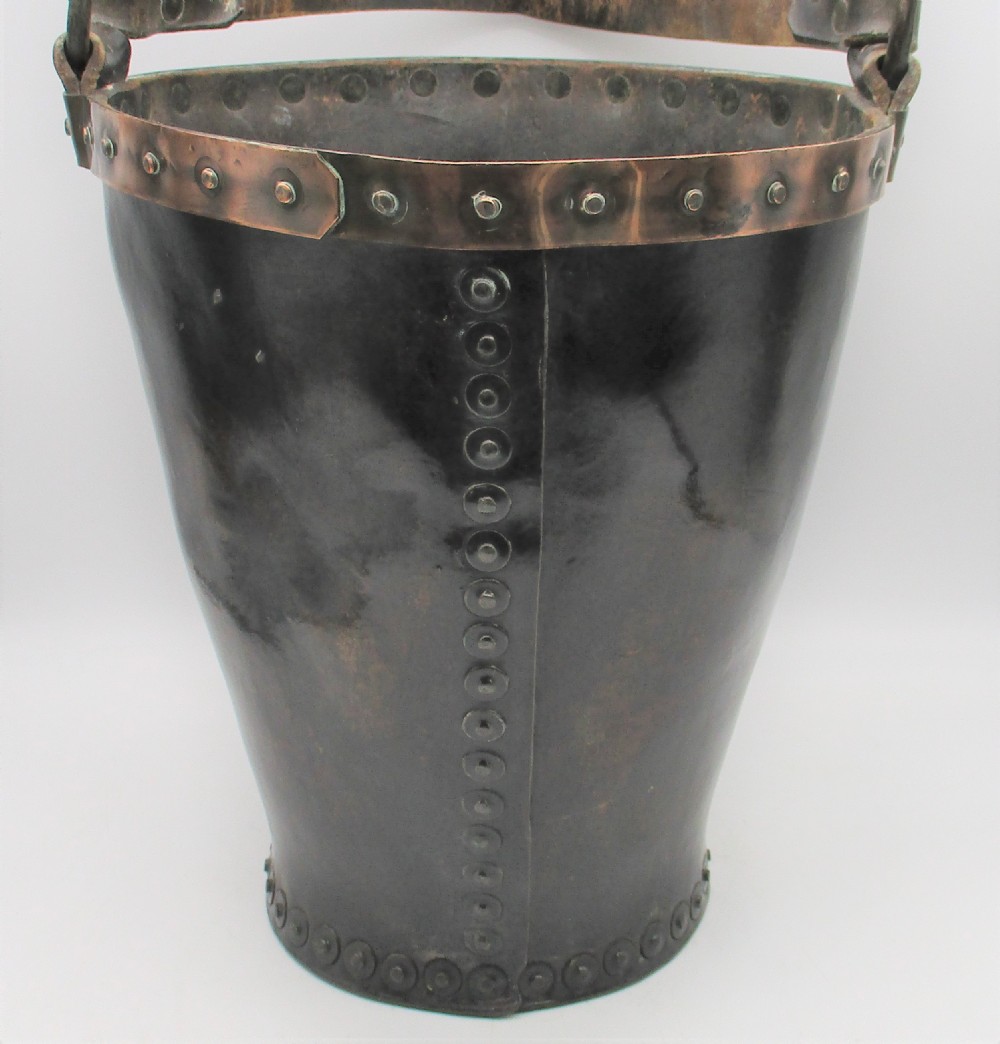 19th Century Leather Fire Bucket by Nobes & Hunt