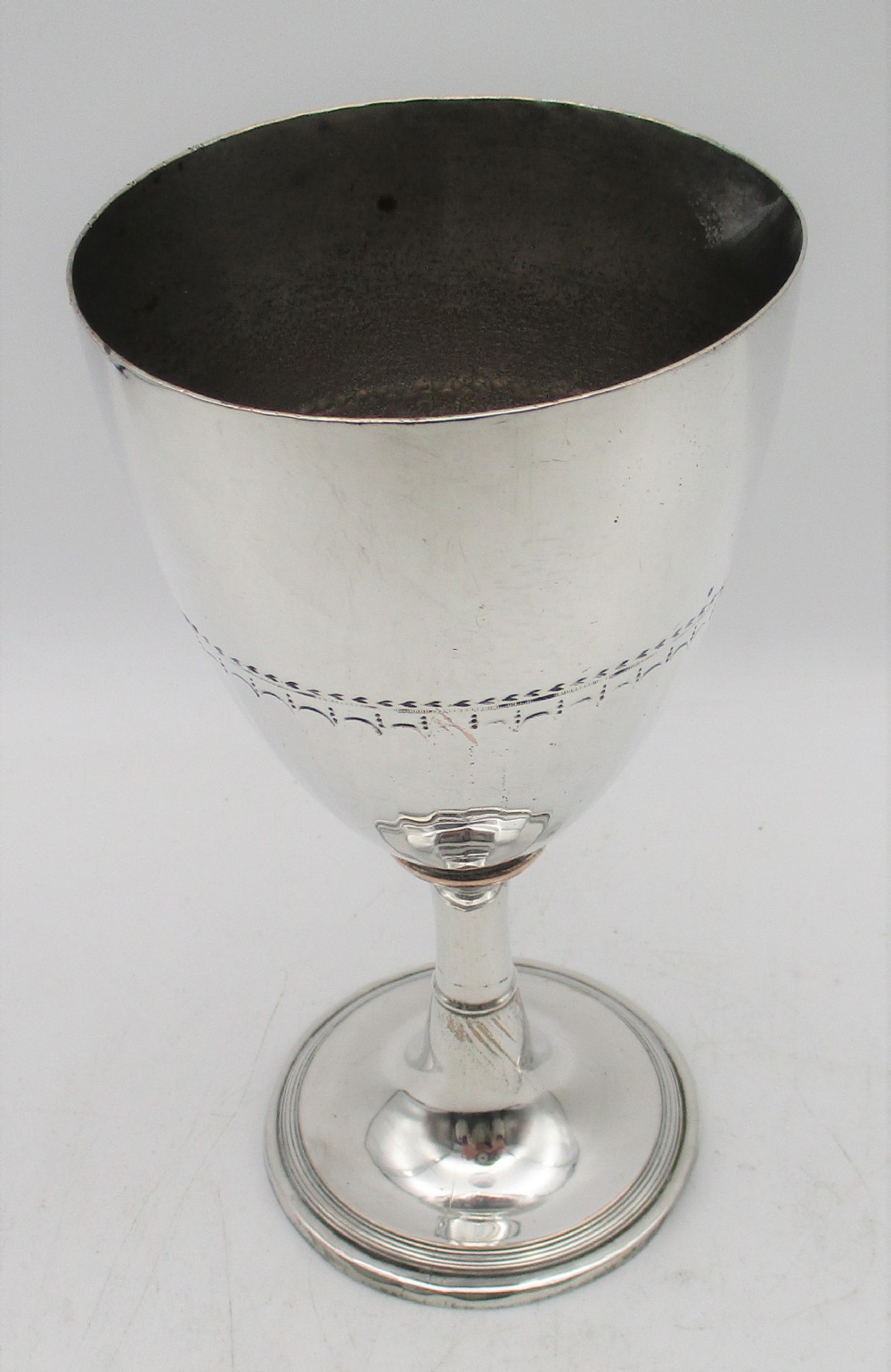 A Late 18th Century Old Sheffield Plated Wine Goblet