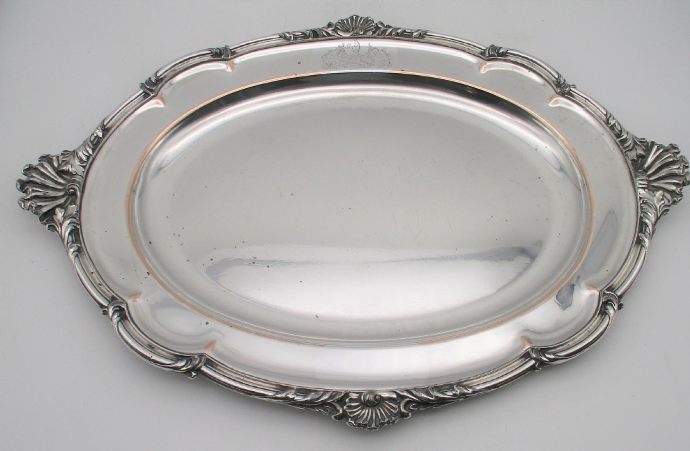 A Heavy Old Sheffield Plated Meat Platter by Roberts Smith & Co