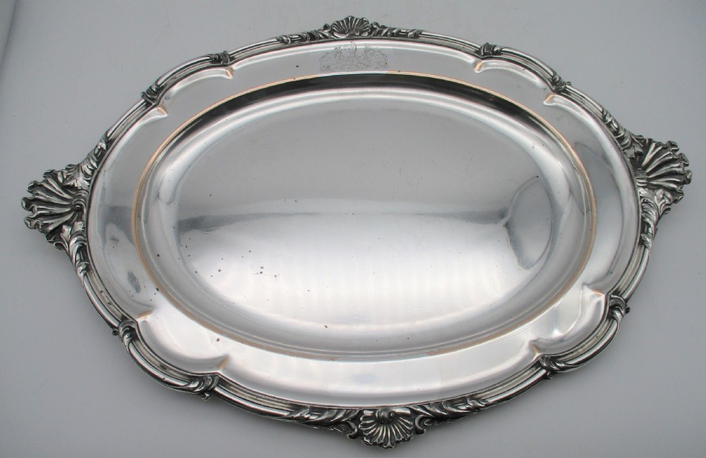 A Heavy Old Sheffield Plated Meat Platter by Roberts Smith & Co View II