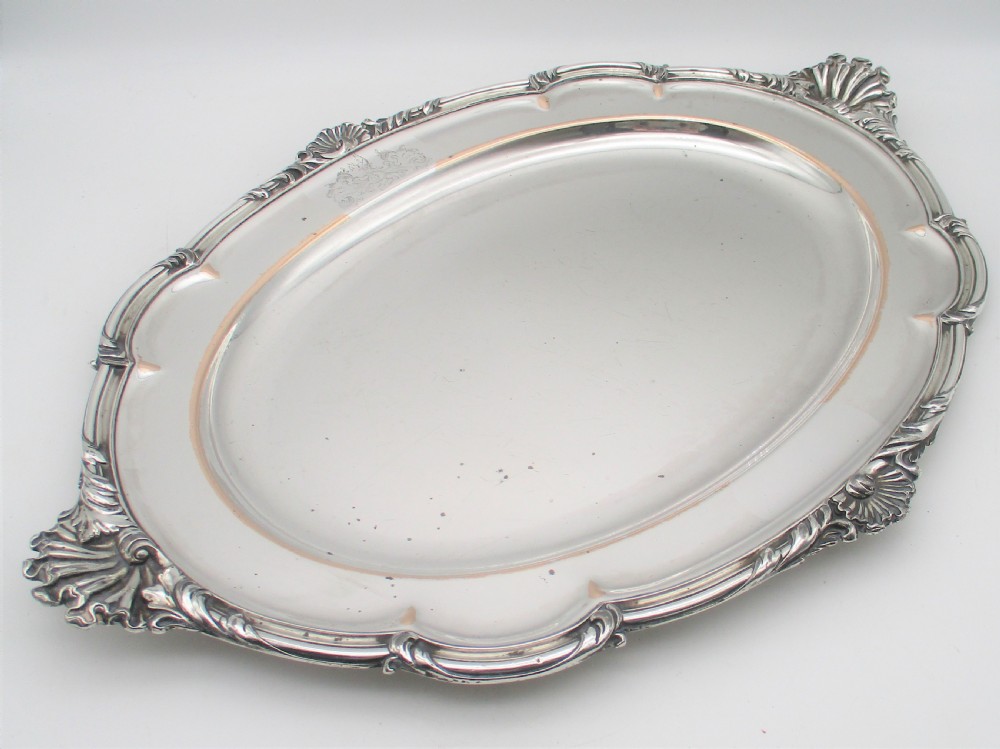 A Heavy Old Sheffield Plated Meat Platter by Roberts Smith & Co View IV