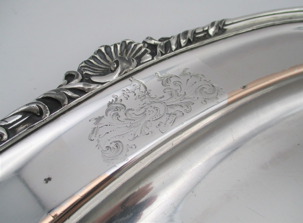 A Heavy Old Sheffield Plated Meat Platter by Roberts Smith & Co View V