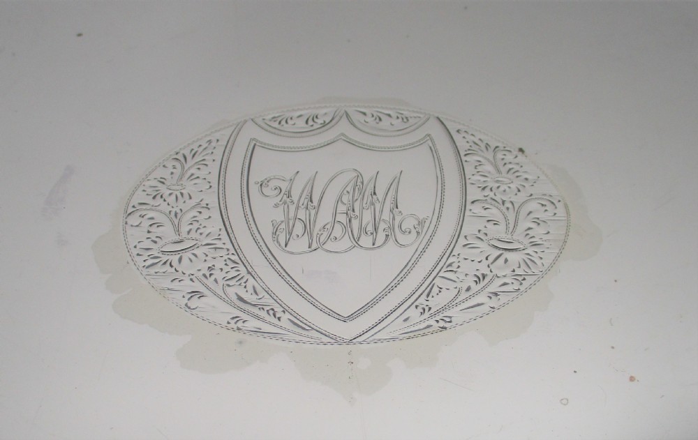 A Fine Oval Old Sheffield Plated Tray with Crest c1800 View III
