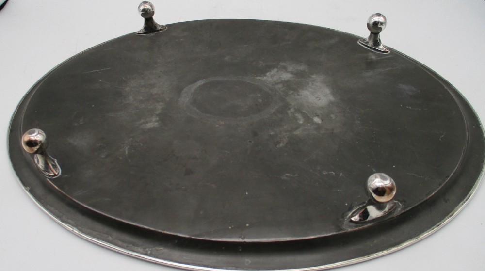 A Fine Oval Old Sheffield Plated Tray with Crest c1800 View V