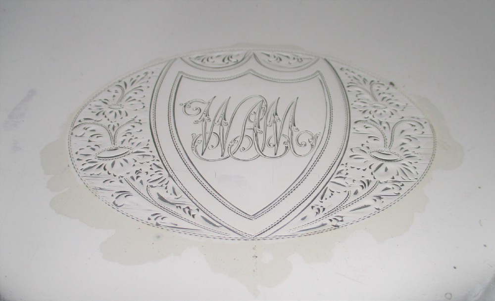 A Fine Oval Old Sheffield Plated Tray with Crest c1800 View VI