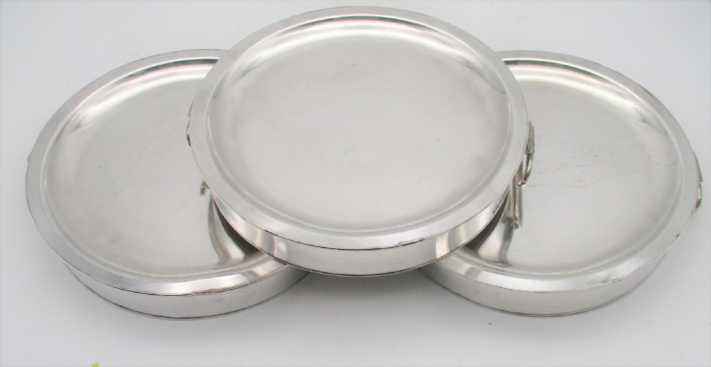 A Set of 3 Old Sheffield Plated Warming Plates c1800