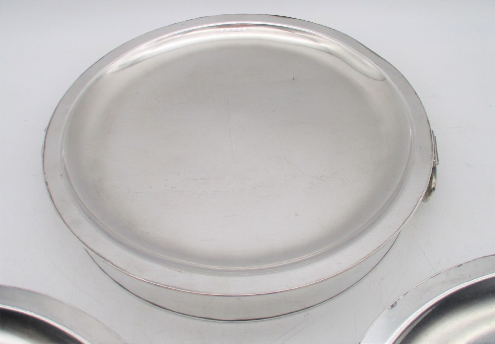 A Set of 3 Old Sheffield Plated Warming Plates c1800 View IV