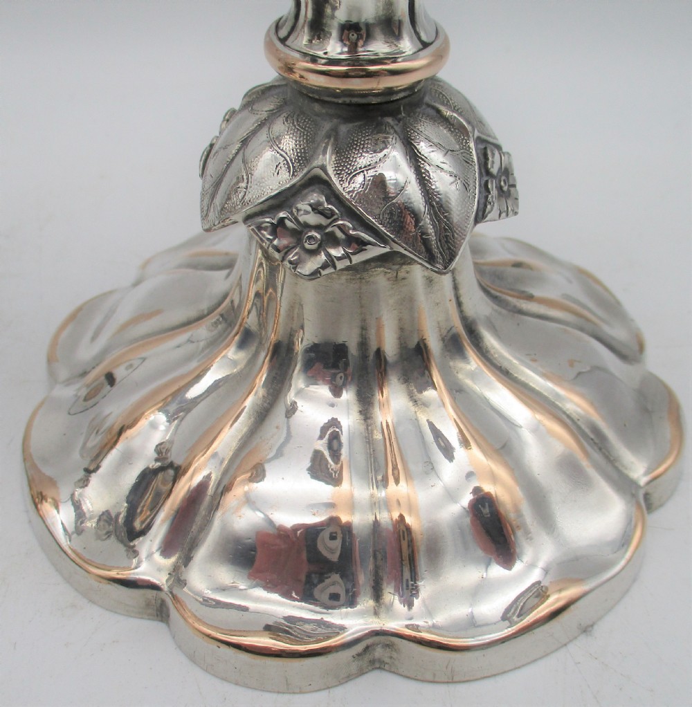 Beautiful Pair of Old Sheffield Plated Candlesticks by Dixon & Sons View II