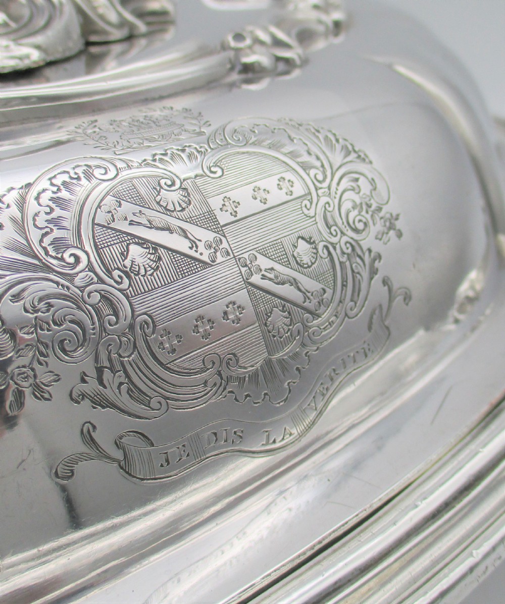 Fabulous Large Old Sheffield Plated Tureen on Warming Standing - Crested View VI