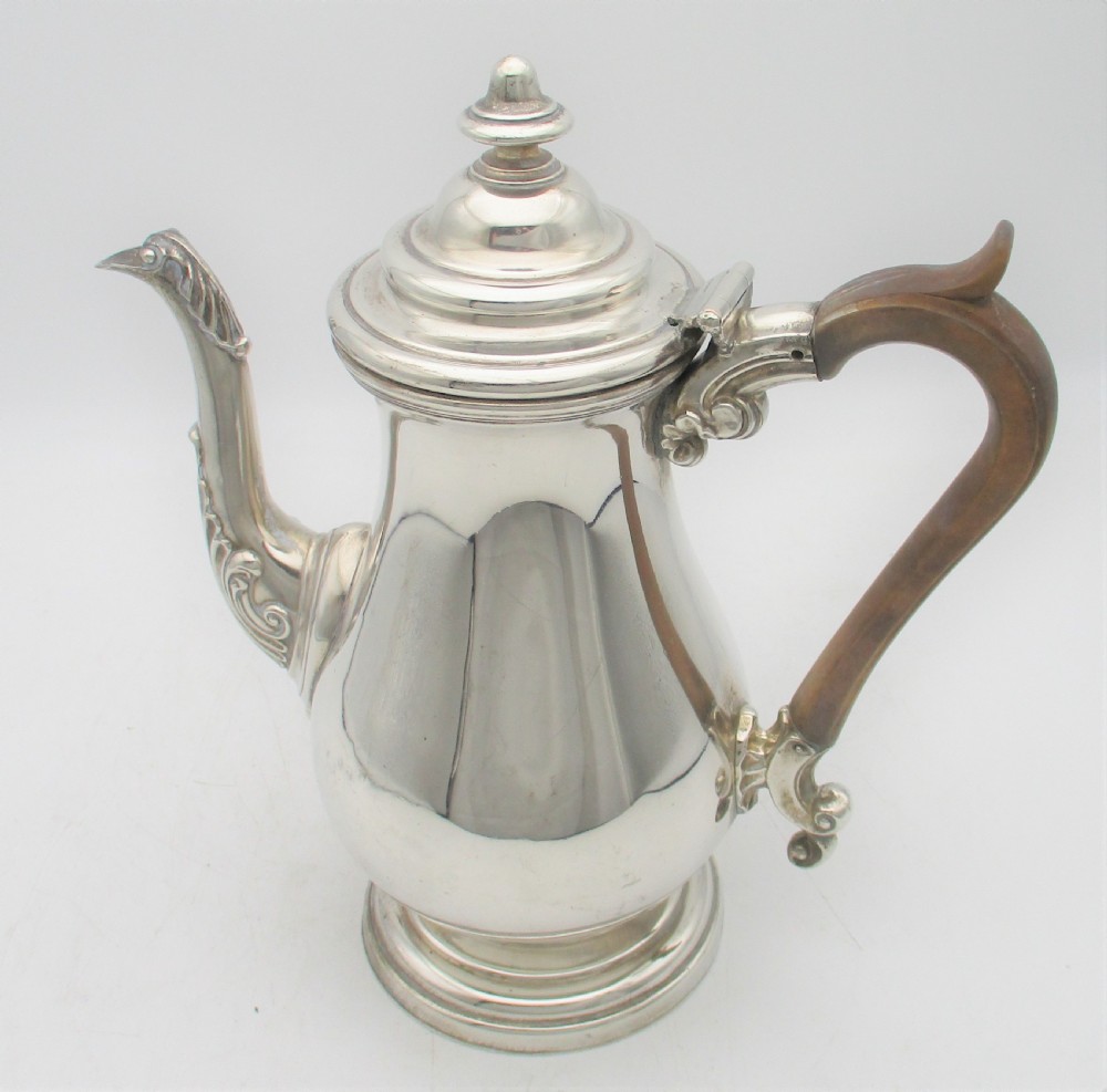 Small 19th Century Silver Plated Coffee Pot with Anchor Crest View VI