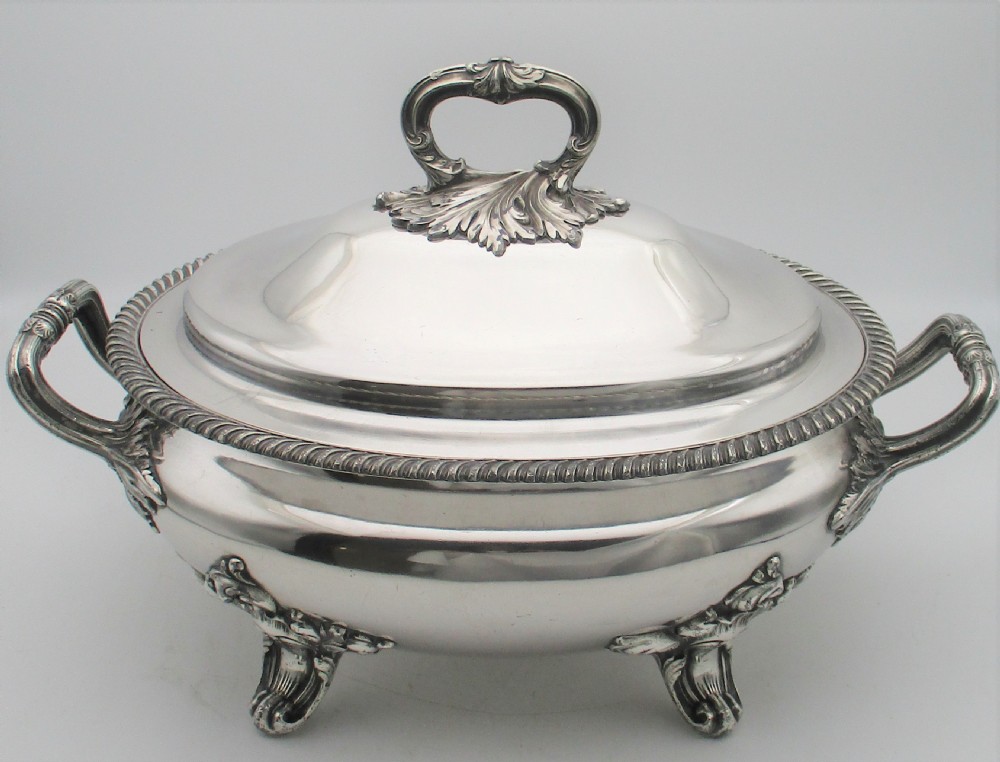 Fine Large Silver Plated Soup Tureen by Padley Parkin & Co View II