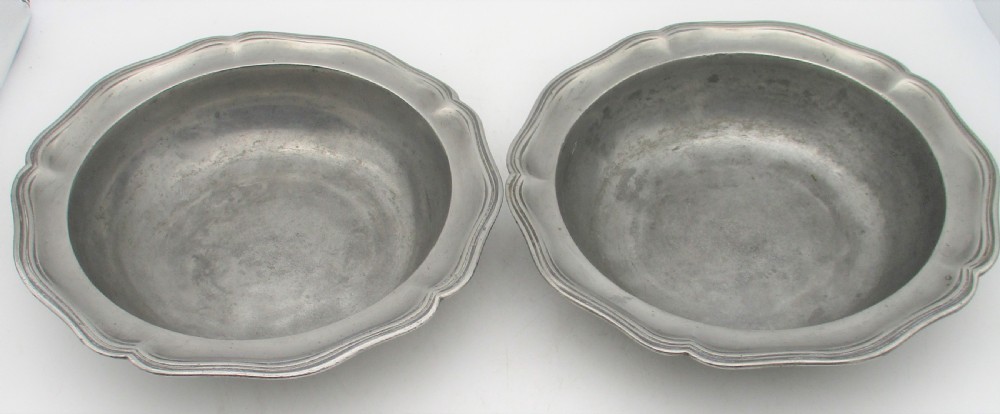 A Pair of 19th Century Pewter Bowls View II