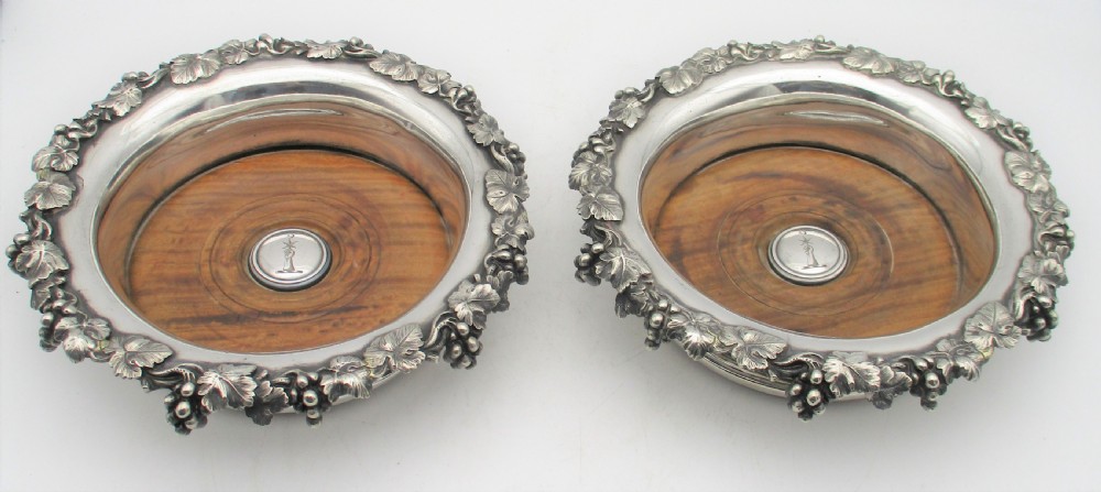 A Fine Pair of Silver Plated Wine Coasters by Elkington & Co