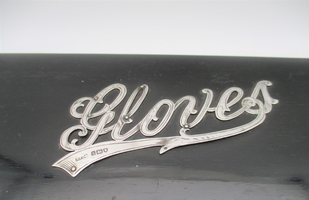 Fine Ebony and Silver Banded Glove Box - London 1911 View III